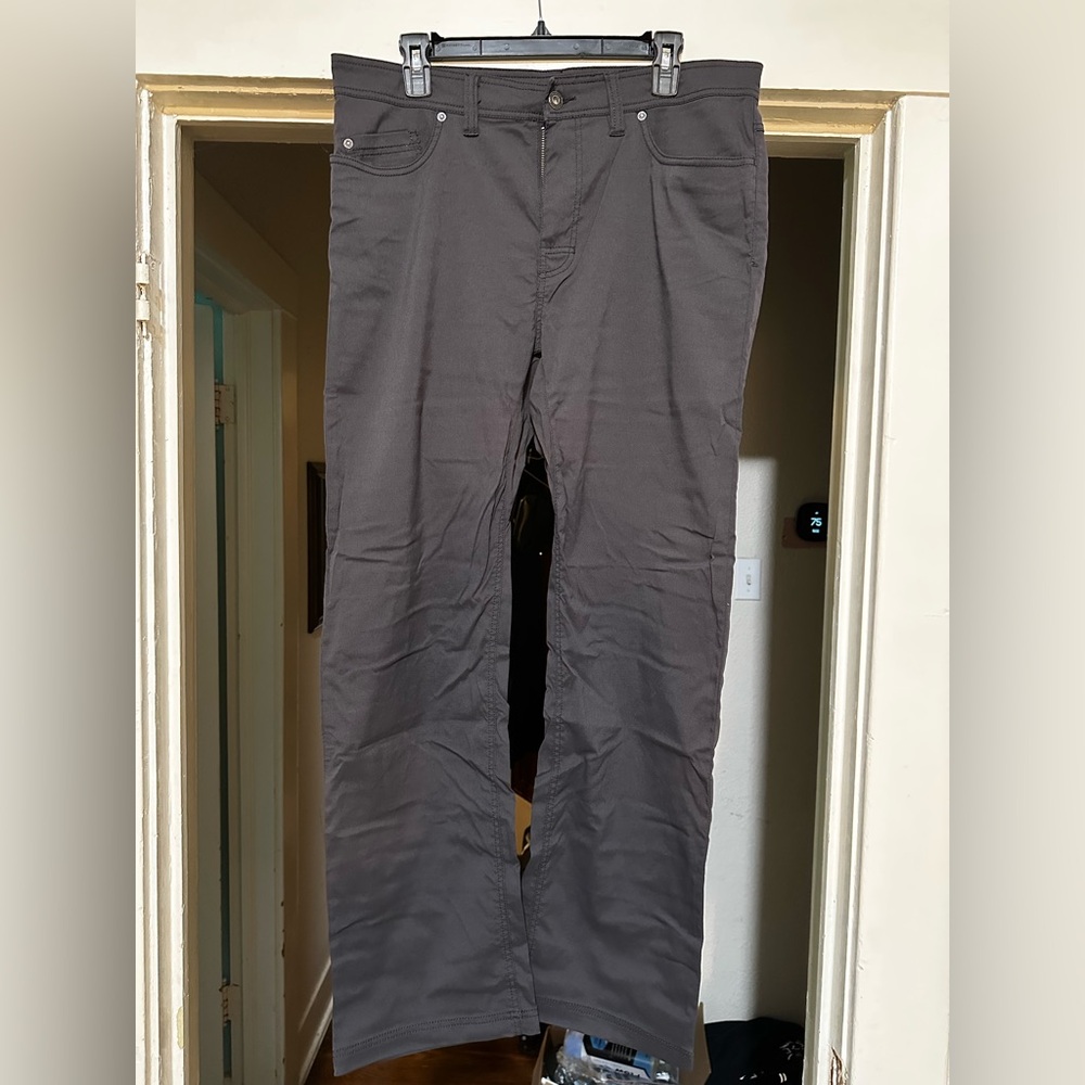 Prana Brion Men's Charcoal Pants 35W X 32L
